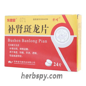 Bushen Banlong Pian for premature ejaculation with nocturnal emission or sexual hypoactivity